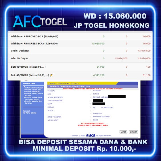 Jackpot Togel Hongkong#2 27-Aug-2023 Member Afctogel