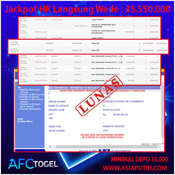 Jackpot Togel Hongkong 12-Aug-2023 Member Afctogel